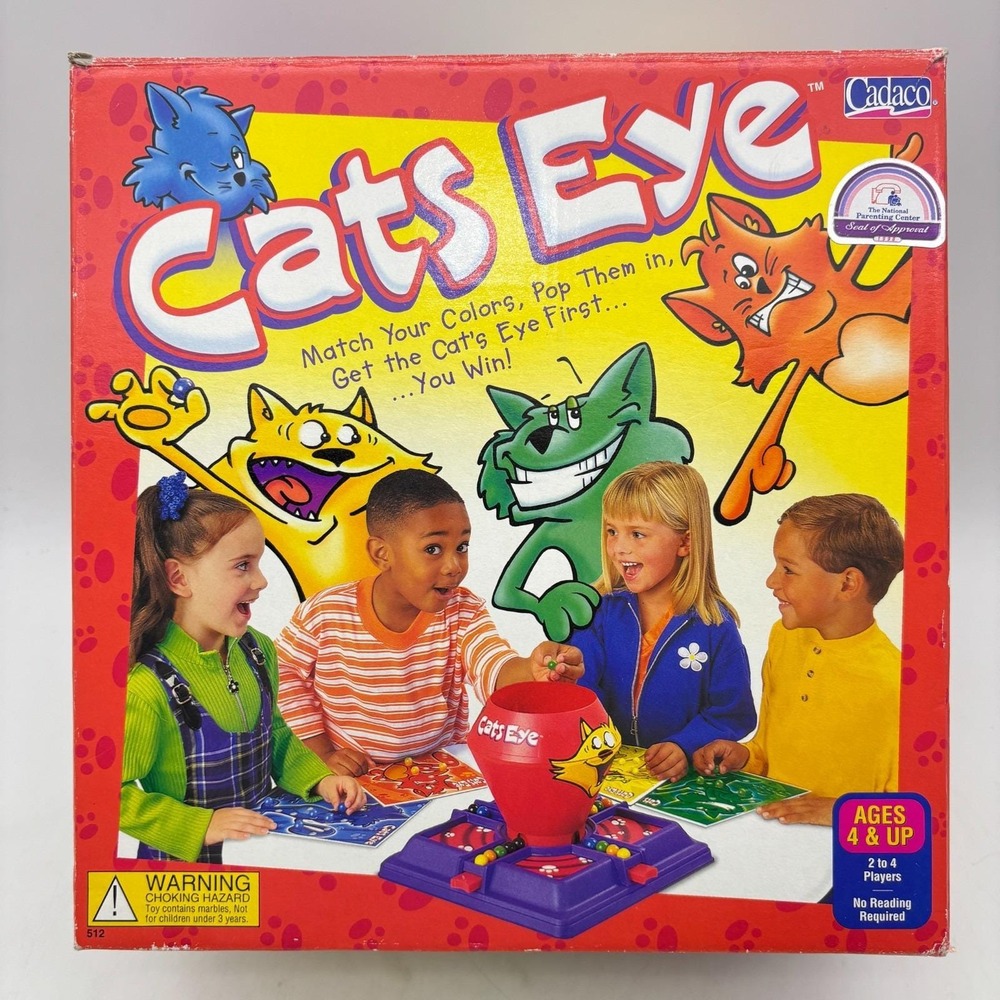 Vintage Cat's Eye Marble Game Complete Cadaco 1997 Color Matching